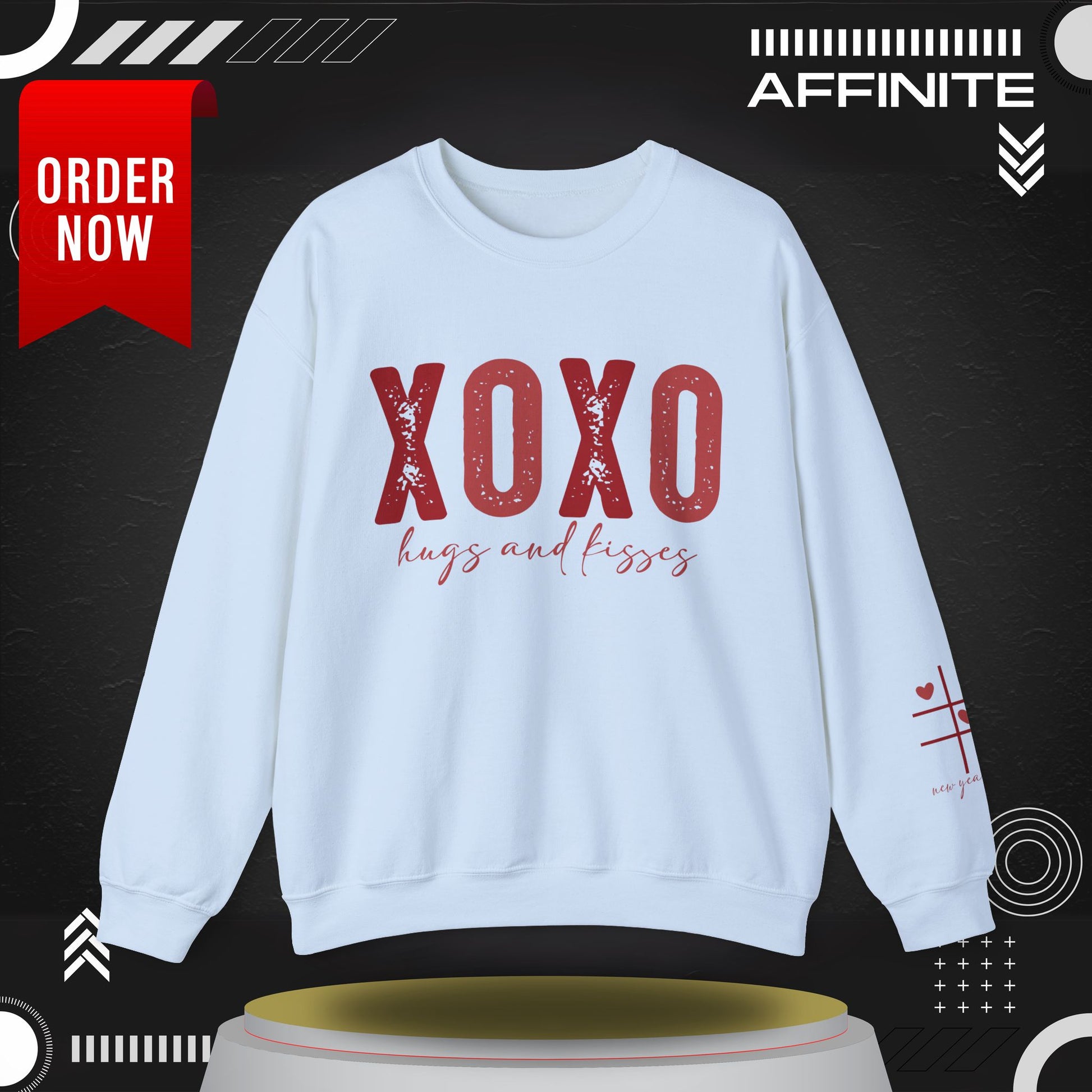 Sweatshirt XOXO Hugs and Kisses Crewneck Sweatshirt - Cozy Valentine's Day Gift Light Blue