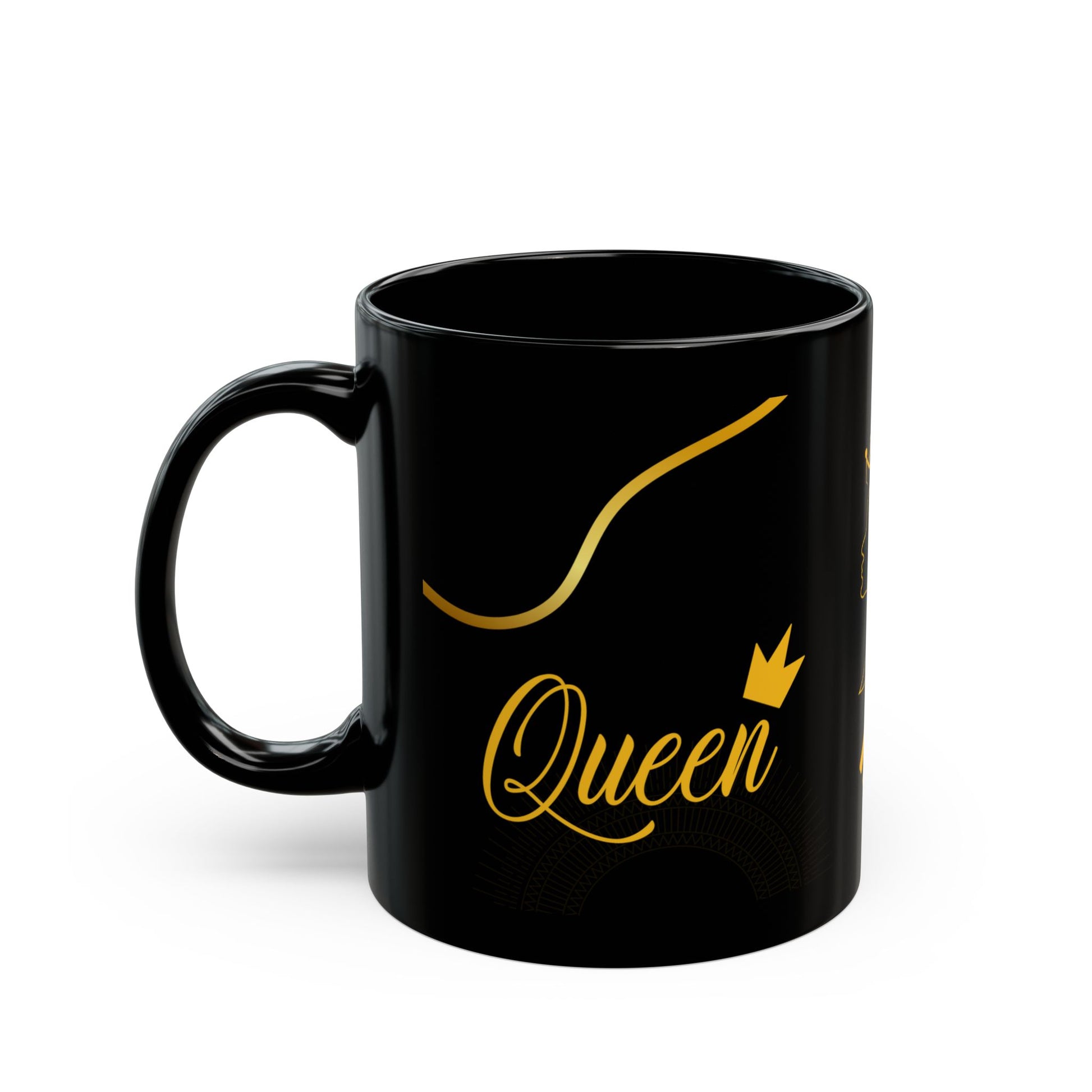 Mug Queen Black Mug 11oz, 15oz - Perfect Gift for Her, Elegant Coffee Cup