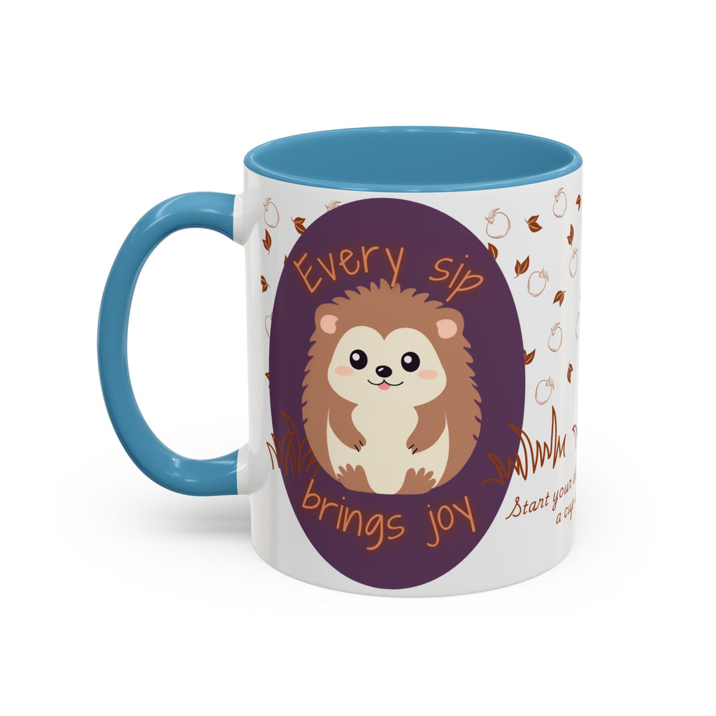 Cute Hedgehog Accent Coffee Mug , Funny Gift for Animal Lovers, (11oz) (15oz)