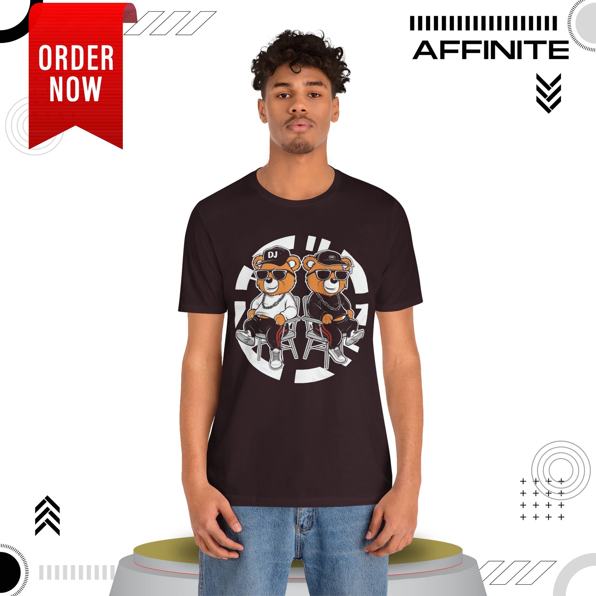 T-Shirt Awesome Bear T-Shirt - Fun Graphic Unisex Tee for Teen & Adults (100% Cotton)