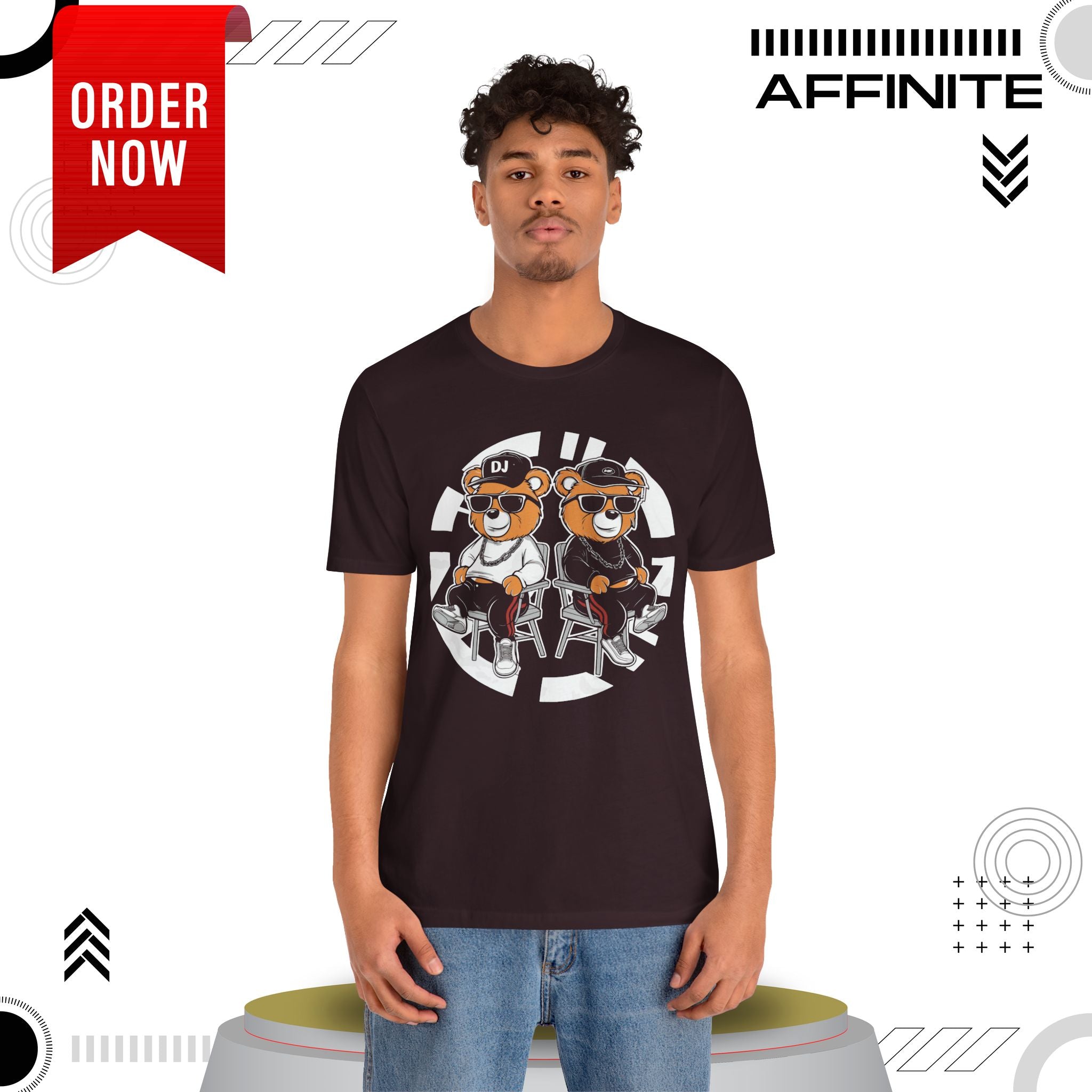 T-Shirt Awesome Bear T-Shirt - Fun Graphic Unisex Tee for Teen & Adults (100% Cotton)