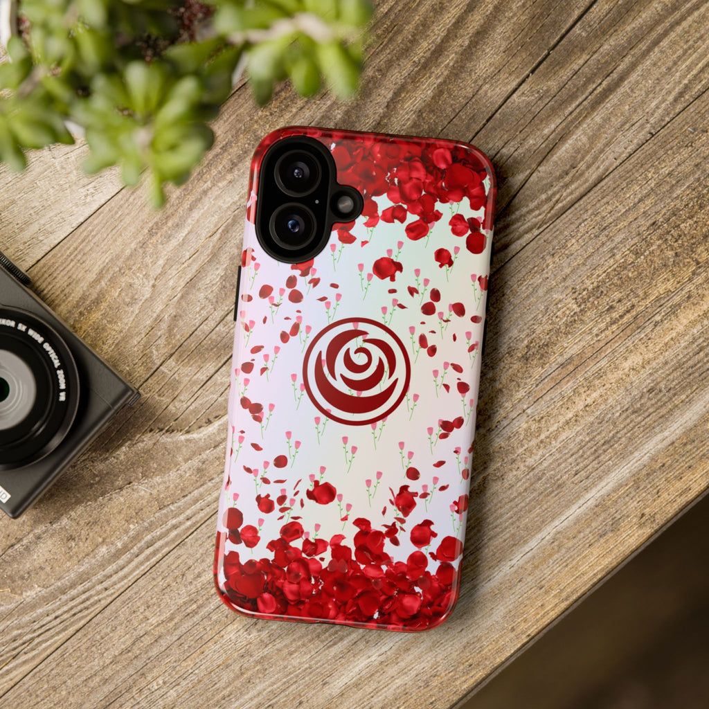 Tough Cases - Red Blossom Elegance Themed Phone Protection for iPhone, Samsung, and Google Pixel (Matte/Glossy)