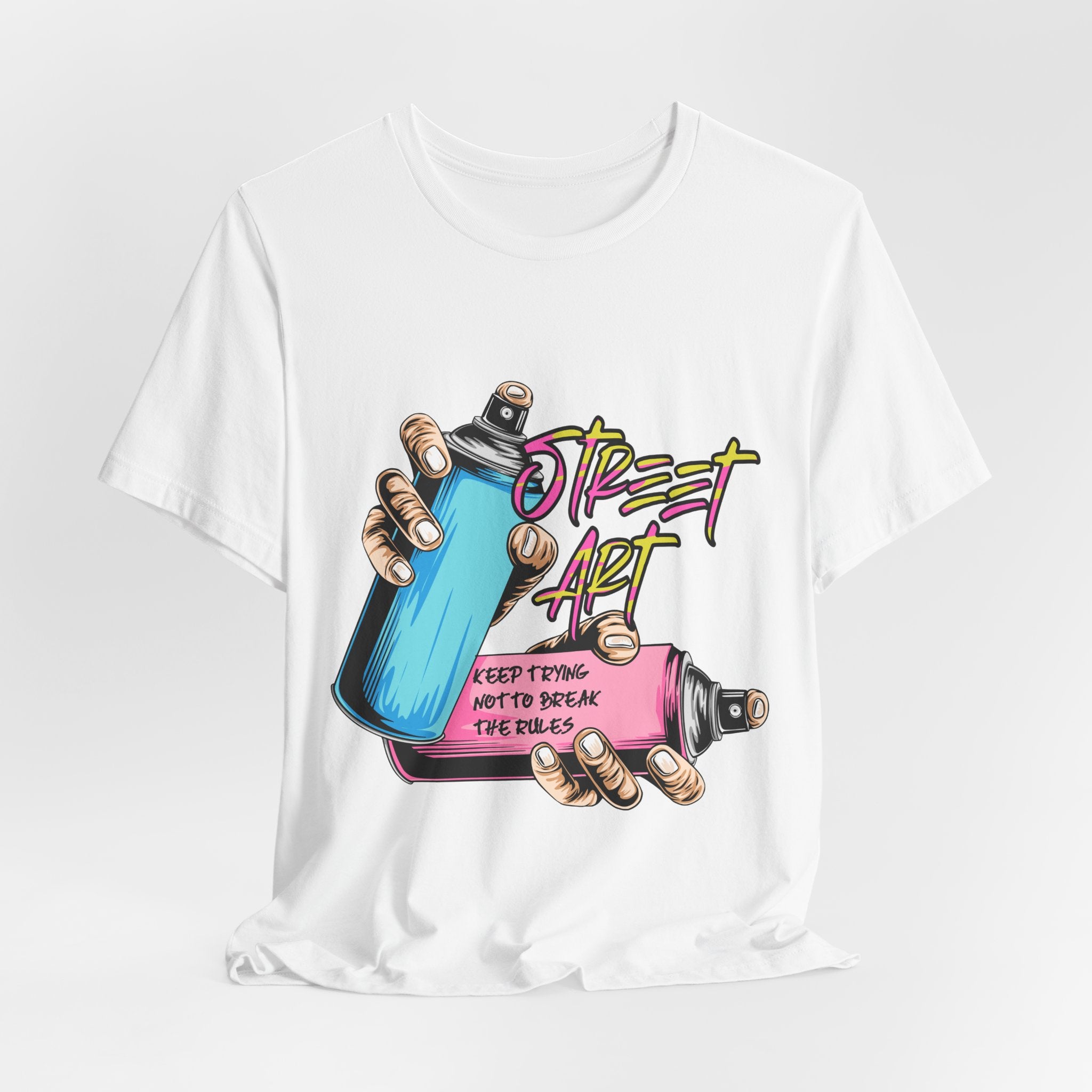 Street Art Graphic Tee – Keep Trying Motivational Unisex Shirt | Soft Cotton for Artists & Rebels