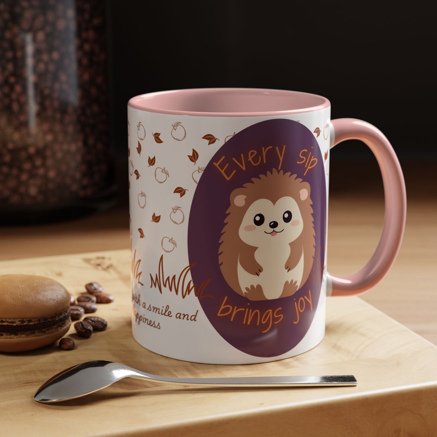 Mug Cute Hedgehog Accent Coffee Mug , Funny Gift for Animal Lovers, (11oz) (15oz)