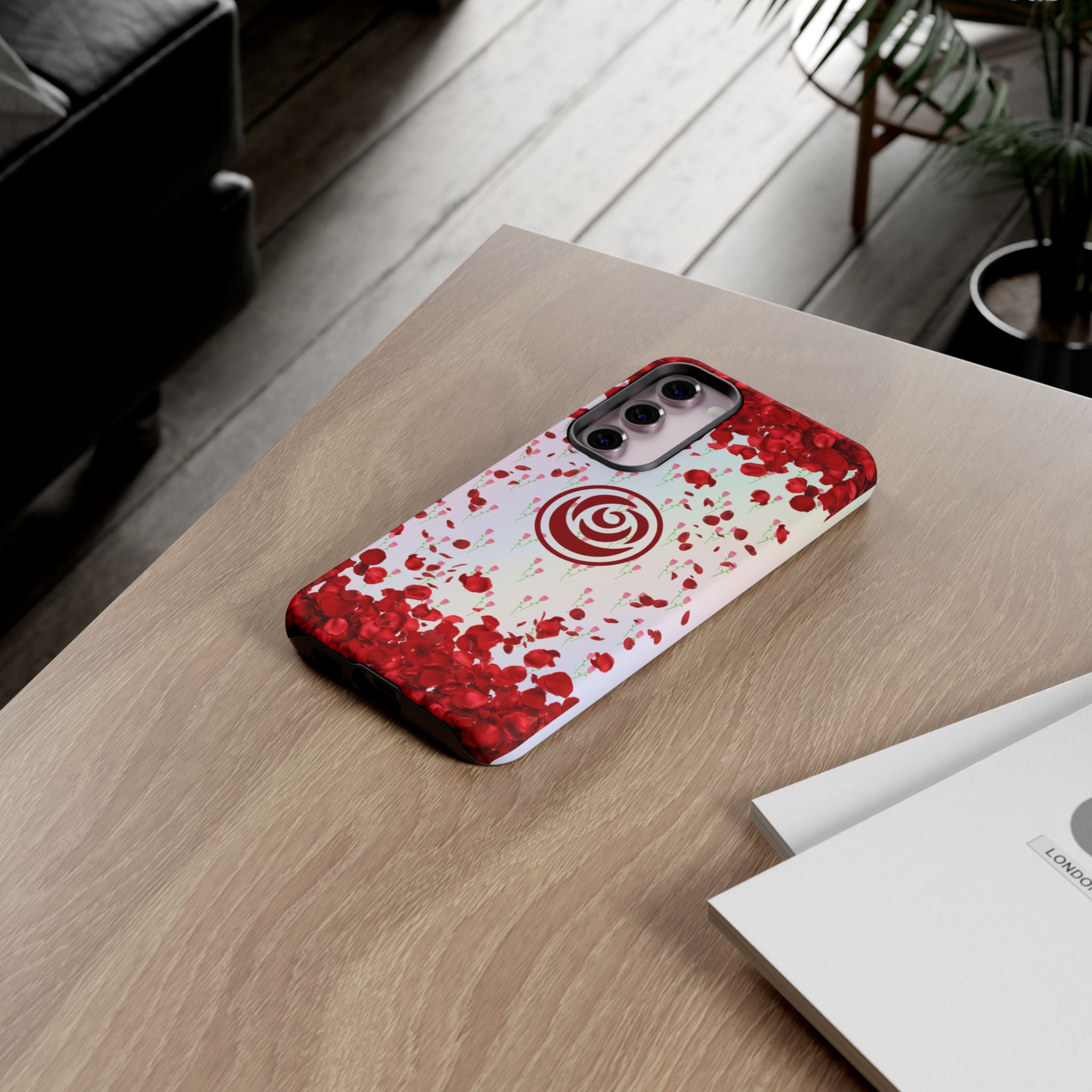 Tough Cases - Red Blossom Elegance Themed Phone Protection for iPhone, Samsung, and Google Pixel (Matte/Glossy)