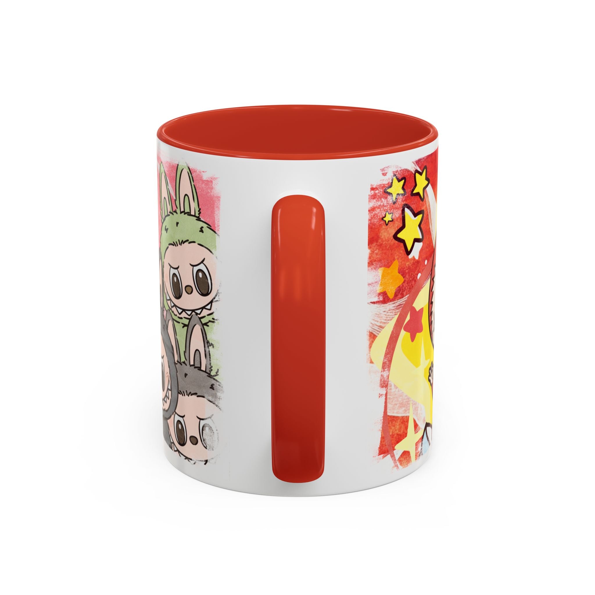 Lazy Yoga Labubu Cartoon Accent Coffee Mug - Fun and Playful Design for Coffee Lovers