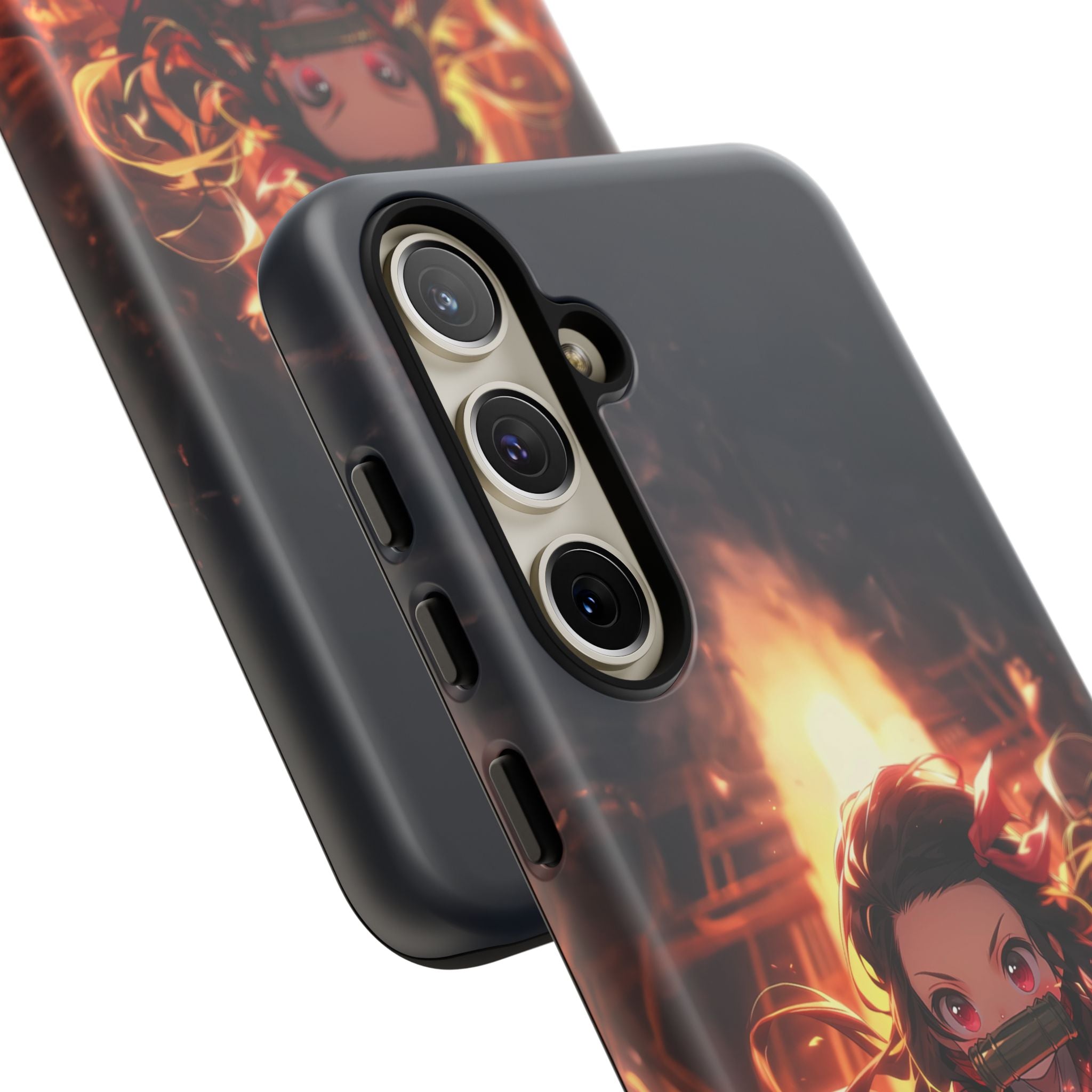 Chibi Nezuko Kamado Tough Phone Case – Anime Protective Case for iPhone & Samsung, UV Resistant, Durable & Stylish