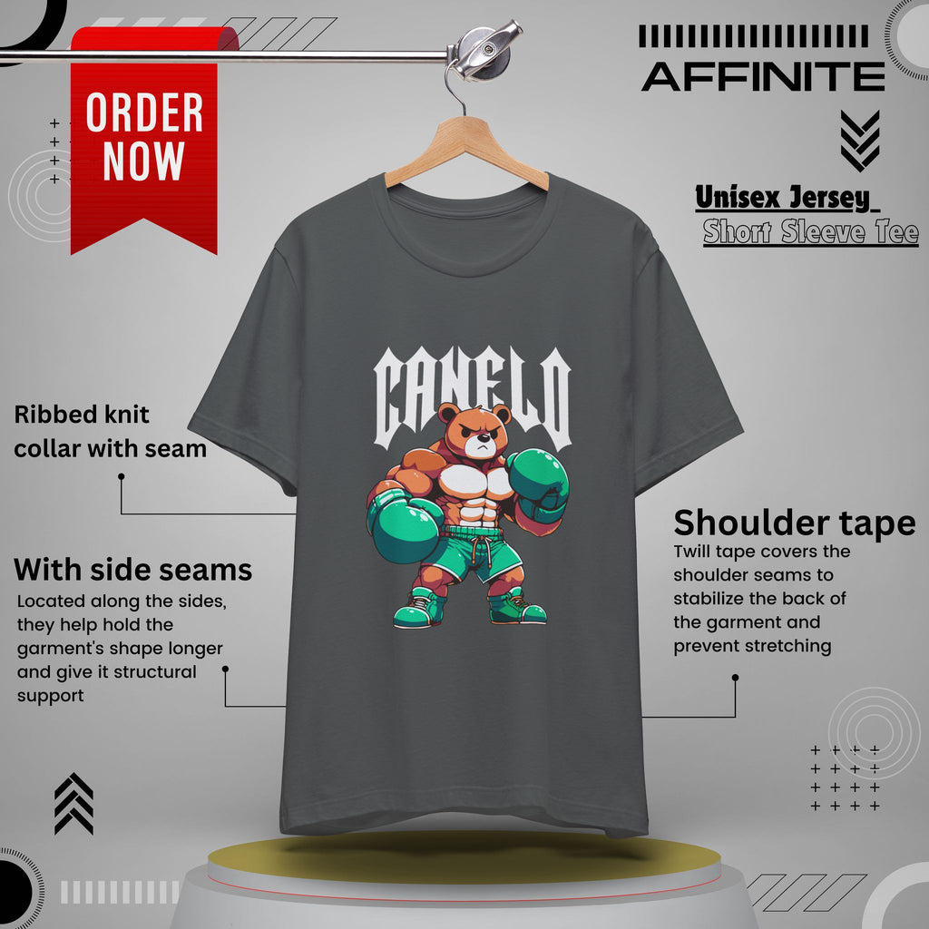 T-Shirt Boxing Bear T-Shirt - Unisex Jersey Short Sleeve Tee Inspired by Canelo Asphalt