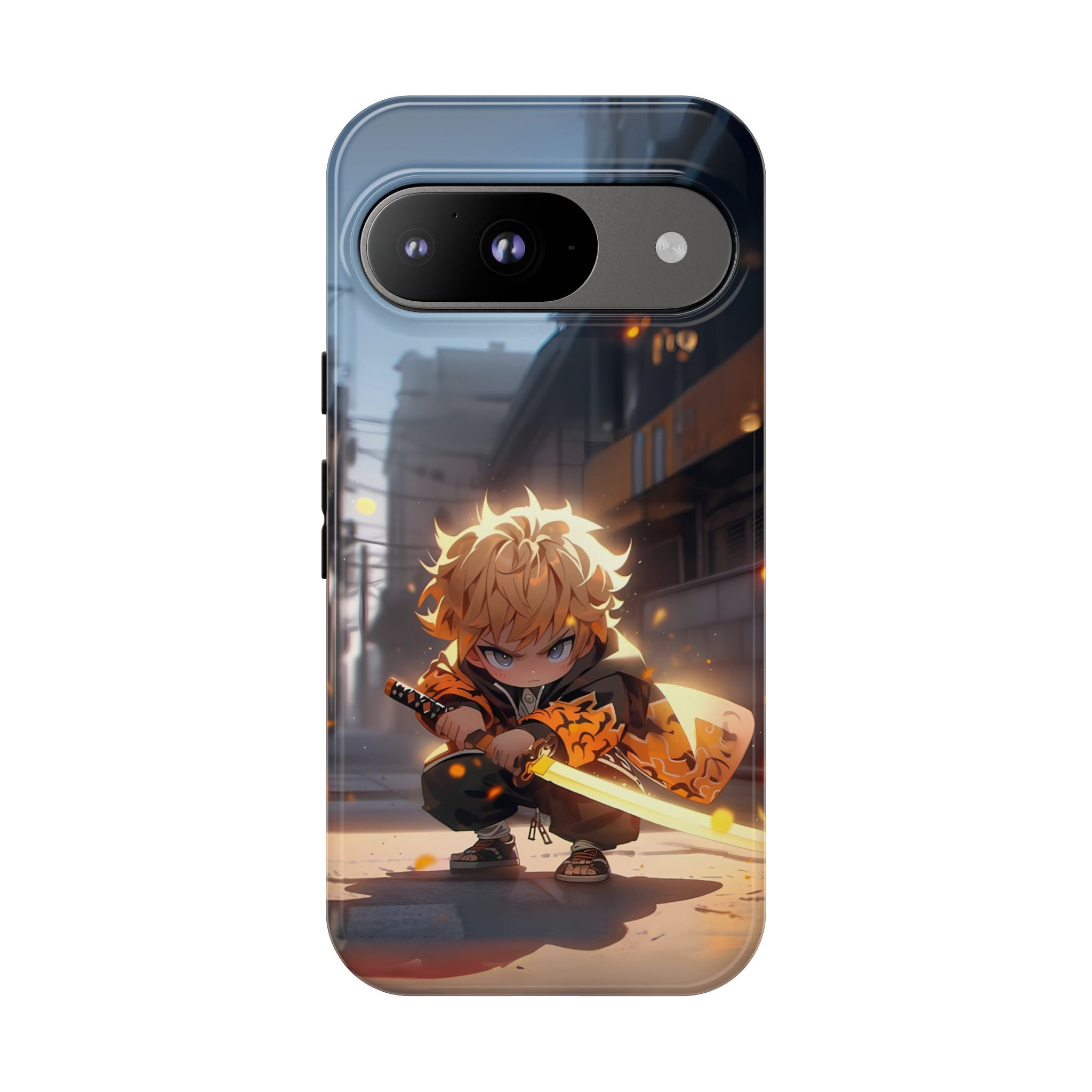Chibi Zenitsu Lightning Tough Phone Case – Anime Protective Case for iPhone & Samsung, UV Resistant, Durable & Stylish