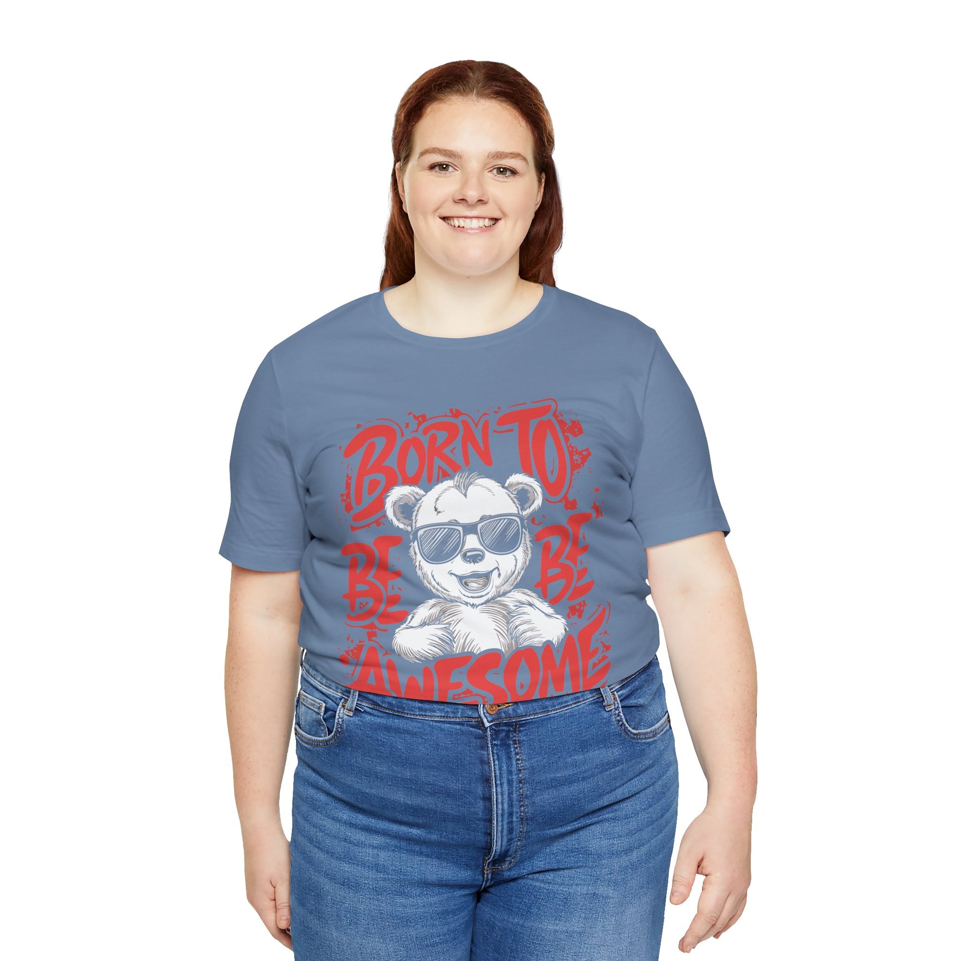 T-Shirt Fun Graphic Tees - Born to Be Awesome Unisex Shirt | For Teen & Adults | Affinite