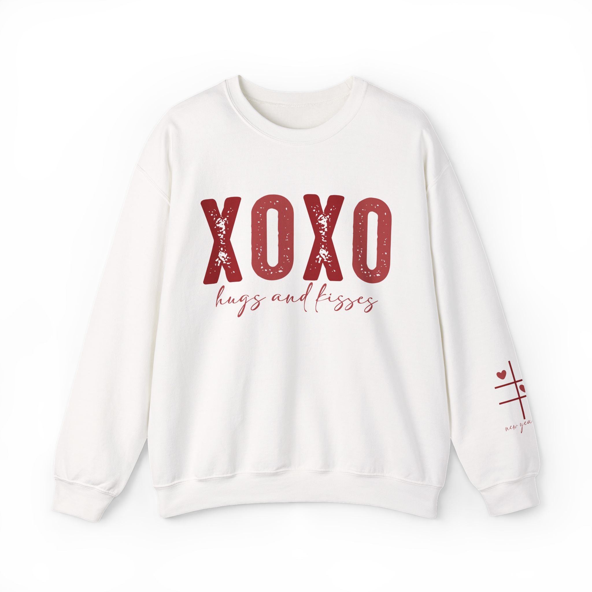 XOXO Hugs and Kisses Crewneck Sweatshirt - Cozy Valentine's Day Gift