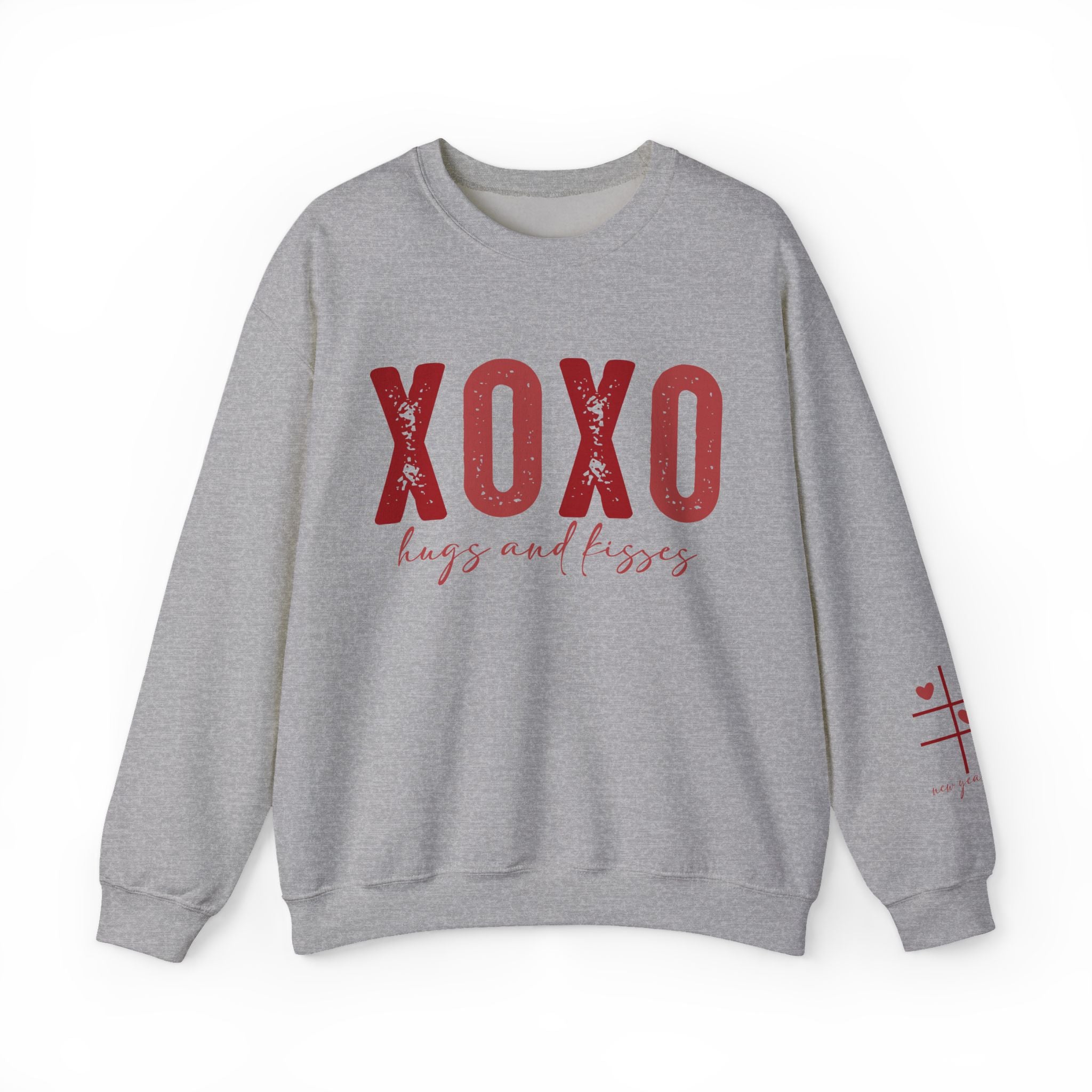 XOXO Hugs and Kisses Crewneck Sweatshirt - Cozy Valentine's Day Gift
