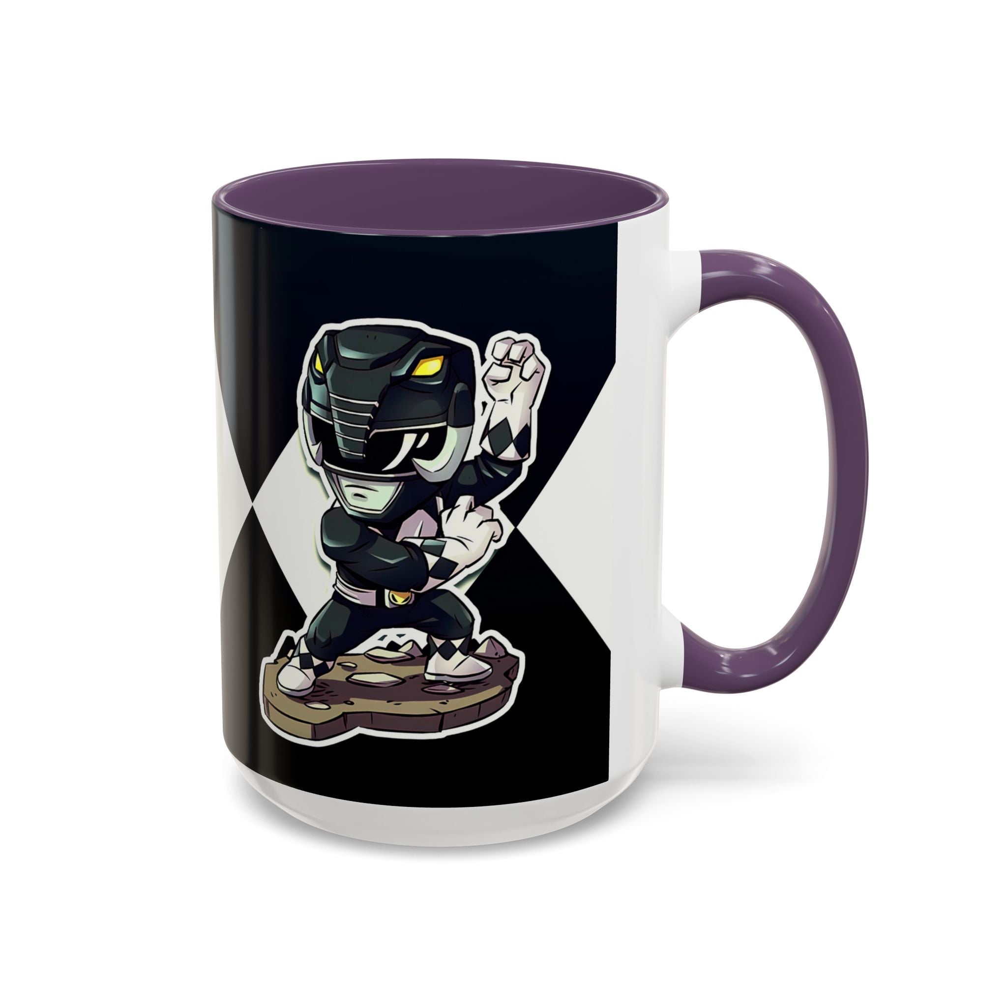 Mighty Morphin Power Rangers Black Ranger Ceramic Mug - 11oz & 15oz Coffee Mug - Accent Mug for Pop Culture Fans