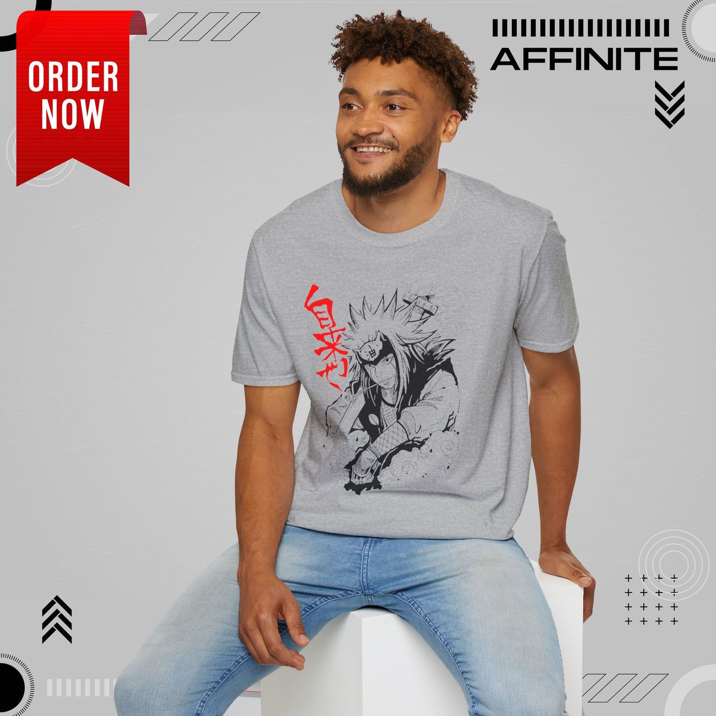 T-Shirt Anime-Jiraiya Inspired Unisex Softstyle T-Shirt with Bold Graphics