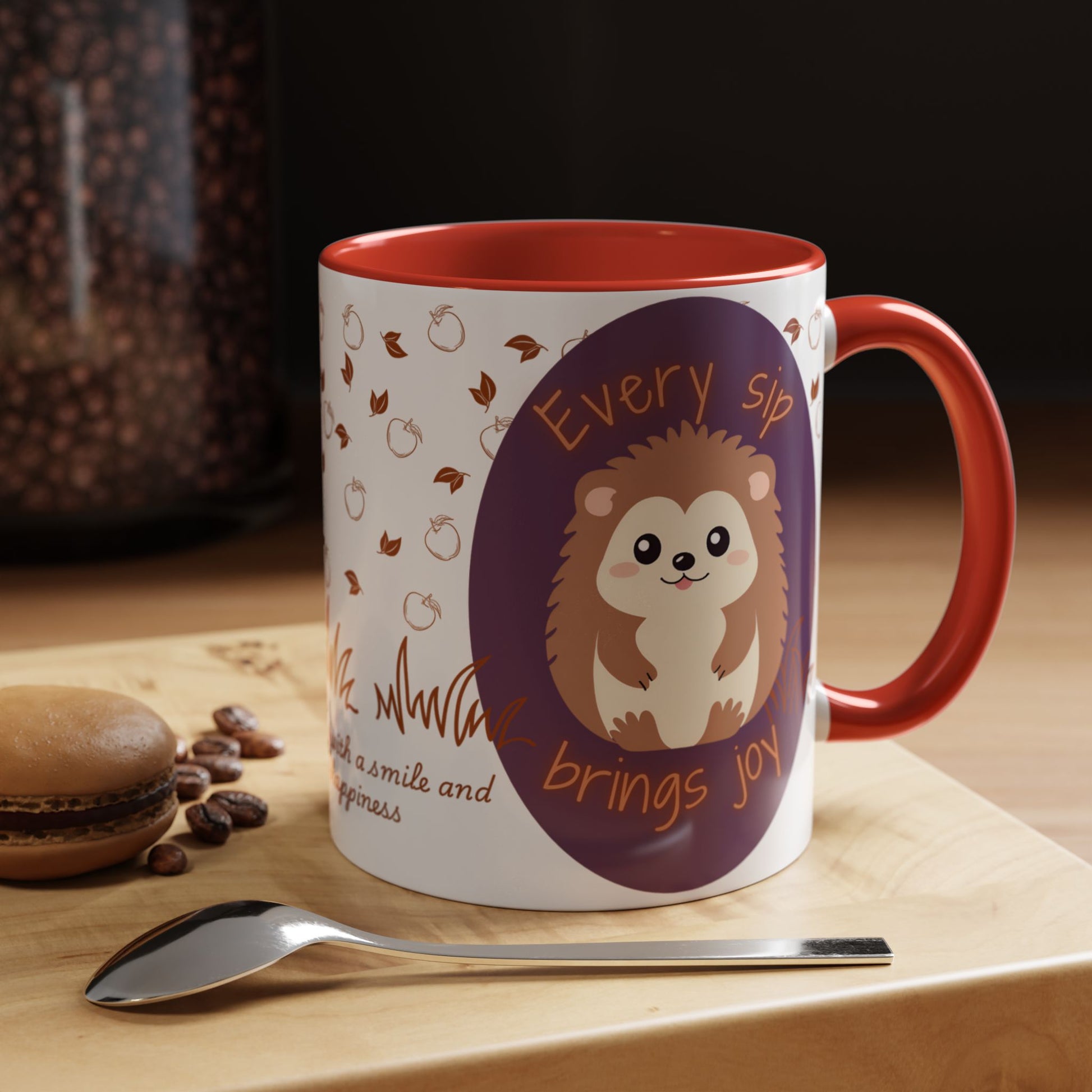 Mug Cute Hedgehog Accent Coffee Mug , Funny Gift for Animal Lovers, (11oz) (15oz)