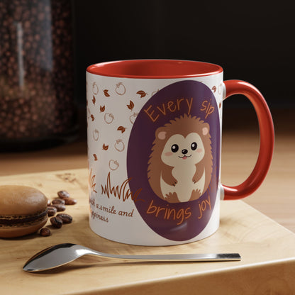 Mug Cute Hedgehog Accent Coffee Mug , Funny Gift for Animal Lovers, (11oz) (15oz)