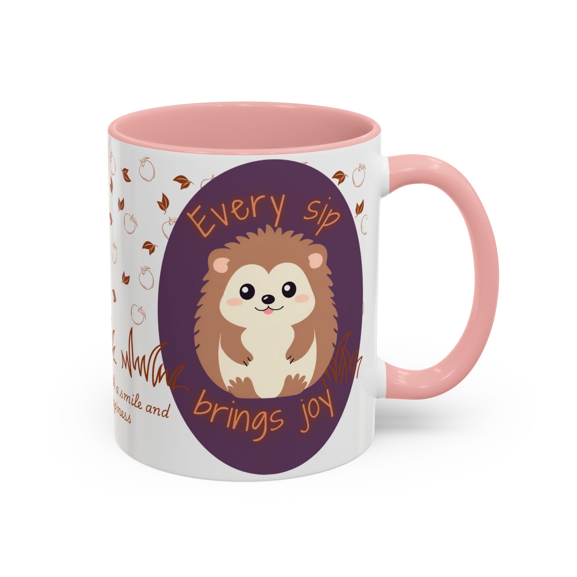 Mug Cute Hedgehog Accent Coffee Mug , Funny Gift for Animal Lovers, (11oz) (15oz) 11oz Pink