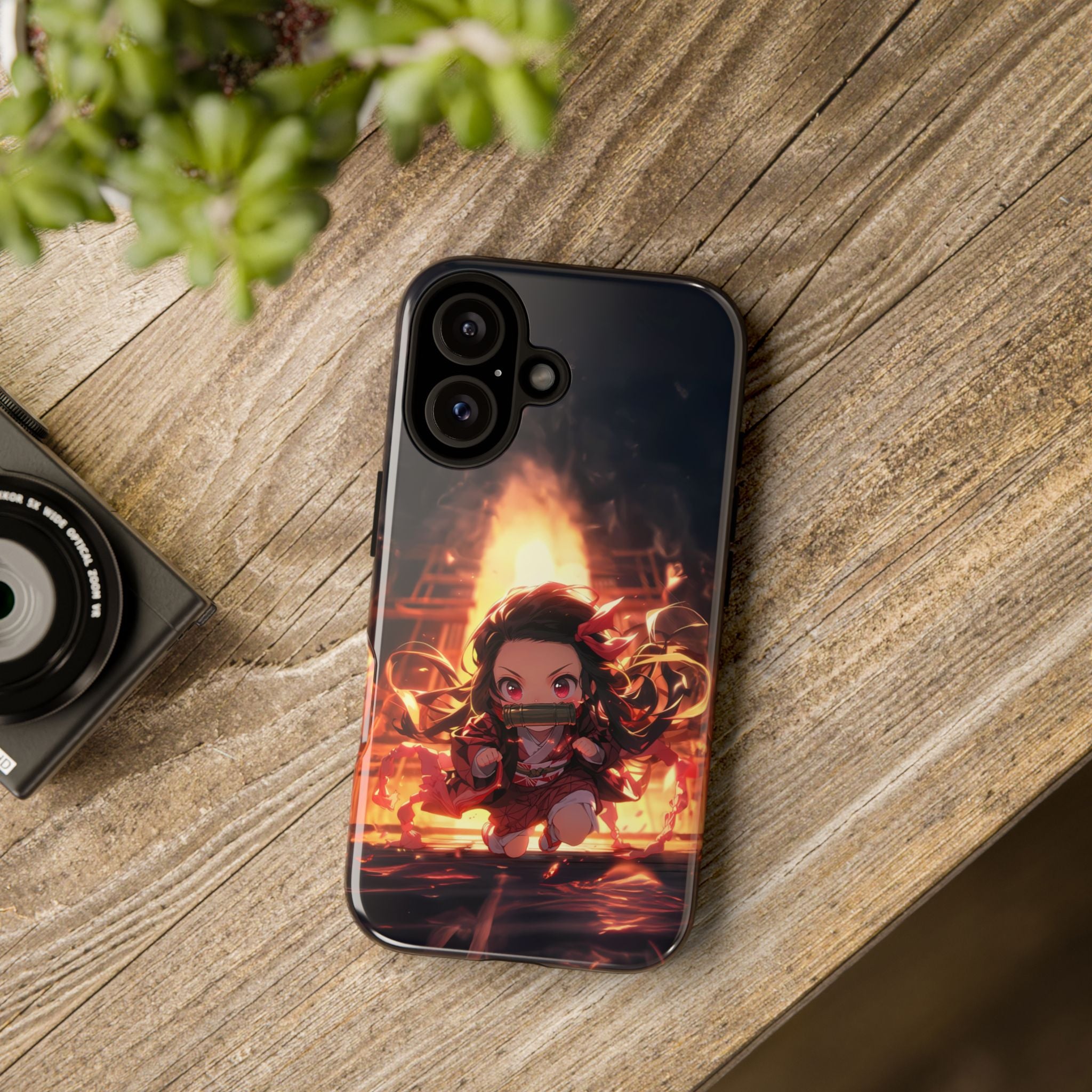 Chibi Nezuko Kamado Tough Phone Case – Anime Protective Case for iPhone & Samsung, UV Resistant, Durable & Stylish