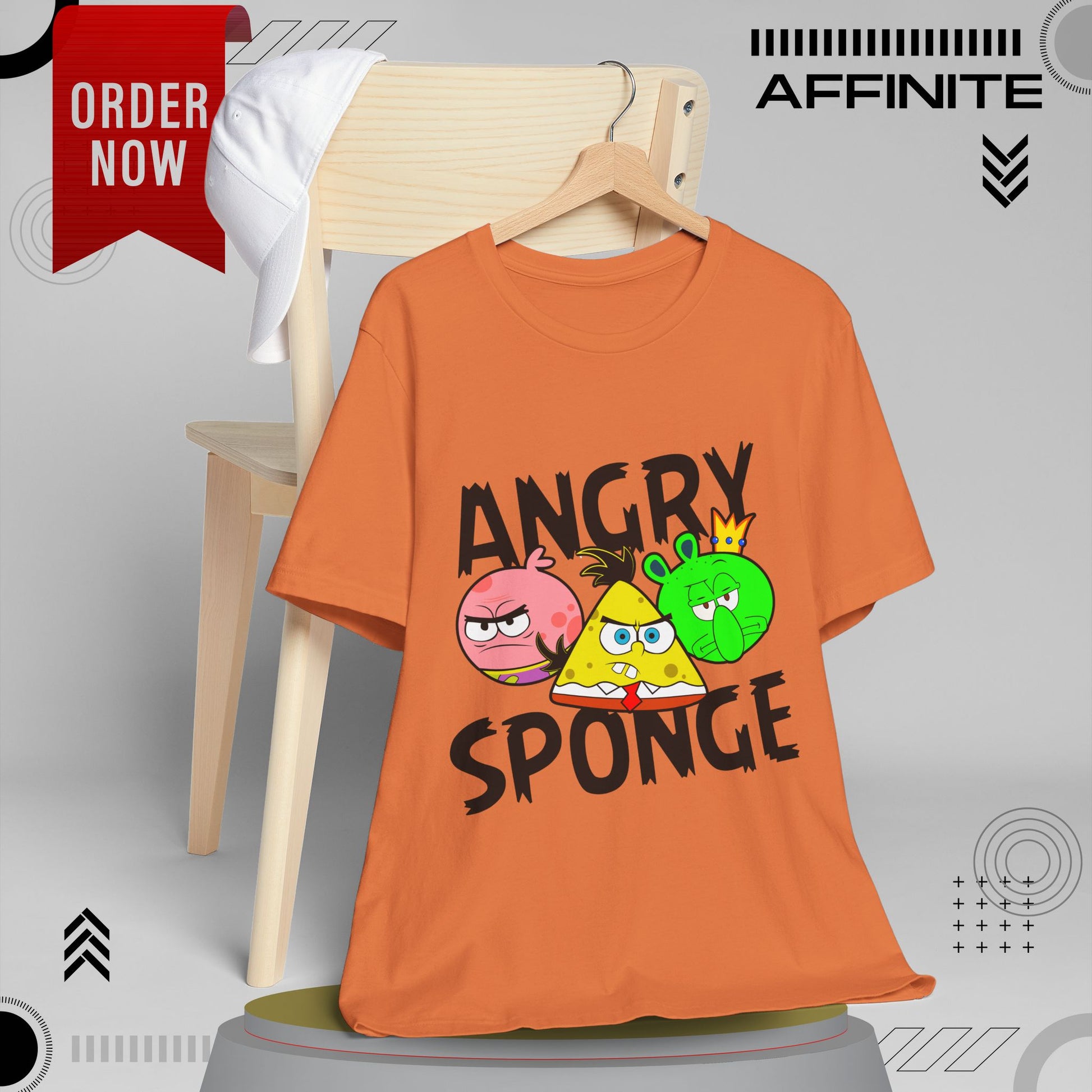 T-Shirt Angry Sponge T-Shirt - Funny Graphic Tee for Gamers (Unisex Cotton)