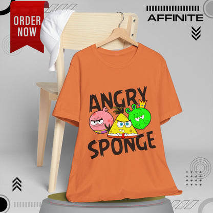 T-Shirt Angry Sponge T-Shirt - Funny Graphic Tee for Gamers (Unisex Cotton)