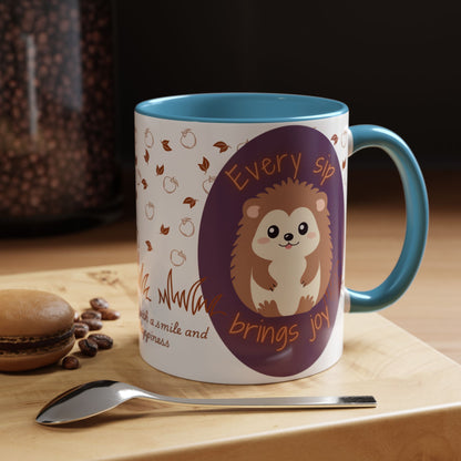 Mug Cute Hedgehog Accent Coffee Mug , Funny Gift for Animal Lovers, (11oz) (15oz)