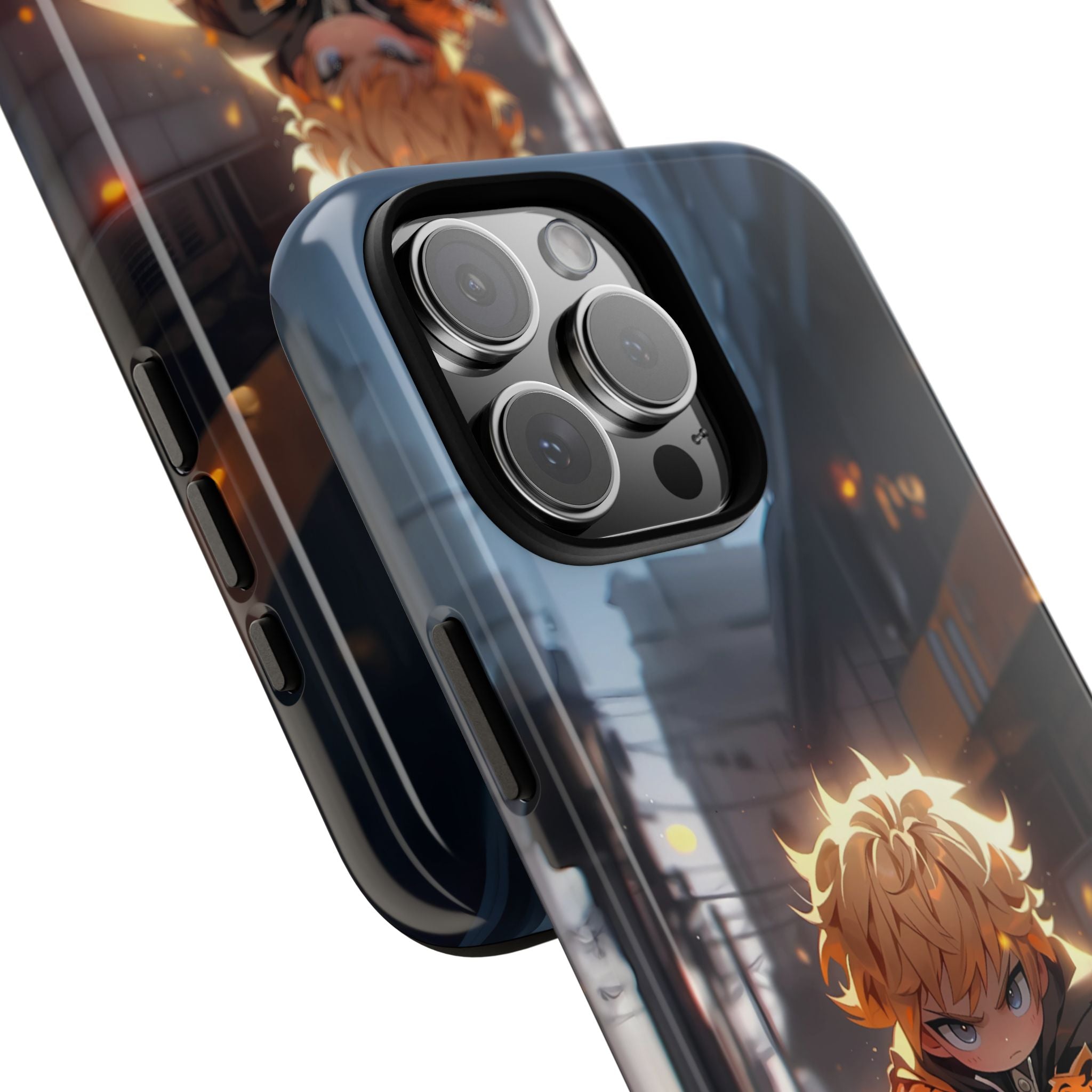 Chibi Zenitsu Lightning Tough Phone Case – Anime Protective Case for iPhone & Samsung, UV Resistant, Durable & Stylish