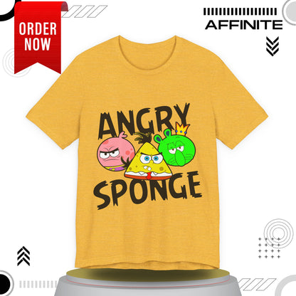 T-Shirt Angry Sponge T-Shirt - Funny Graphic Tee for Gamers (Unisex Cotton)