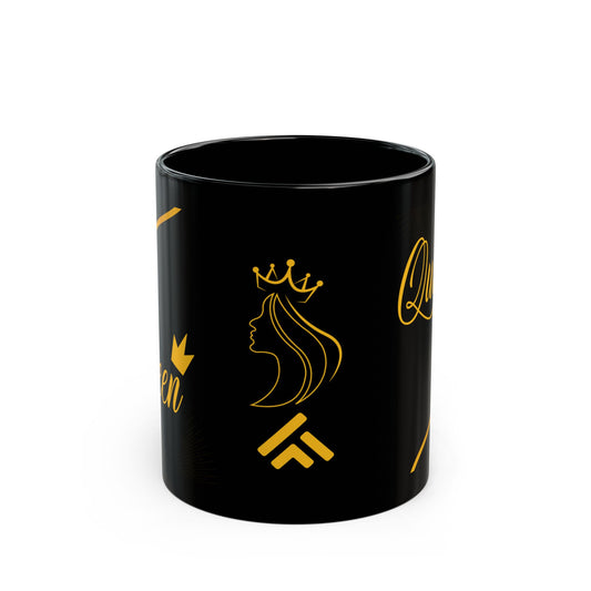 Mug Queen Black Mug 11oz, 15oz - Perfect Gift for Her, Elegant Coffee Cup 11oz