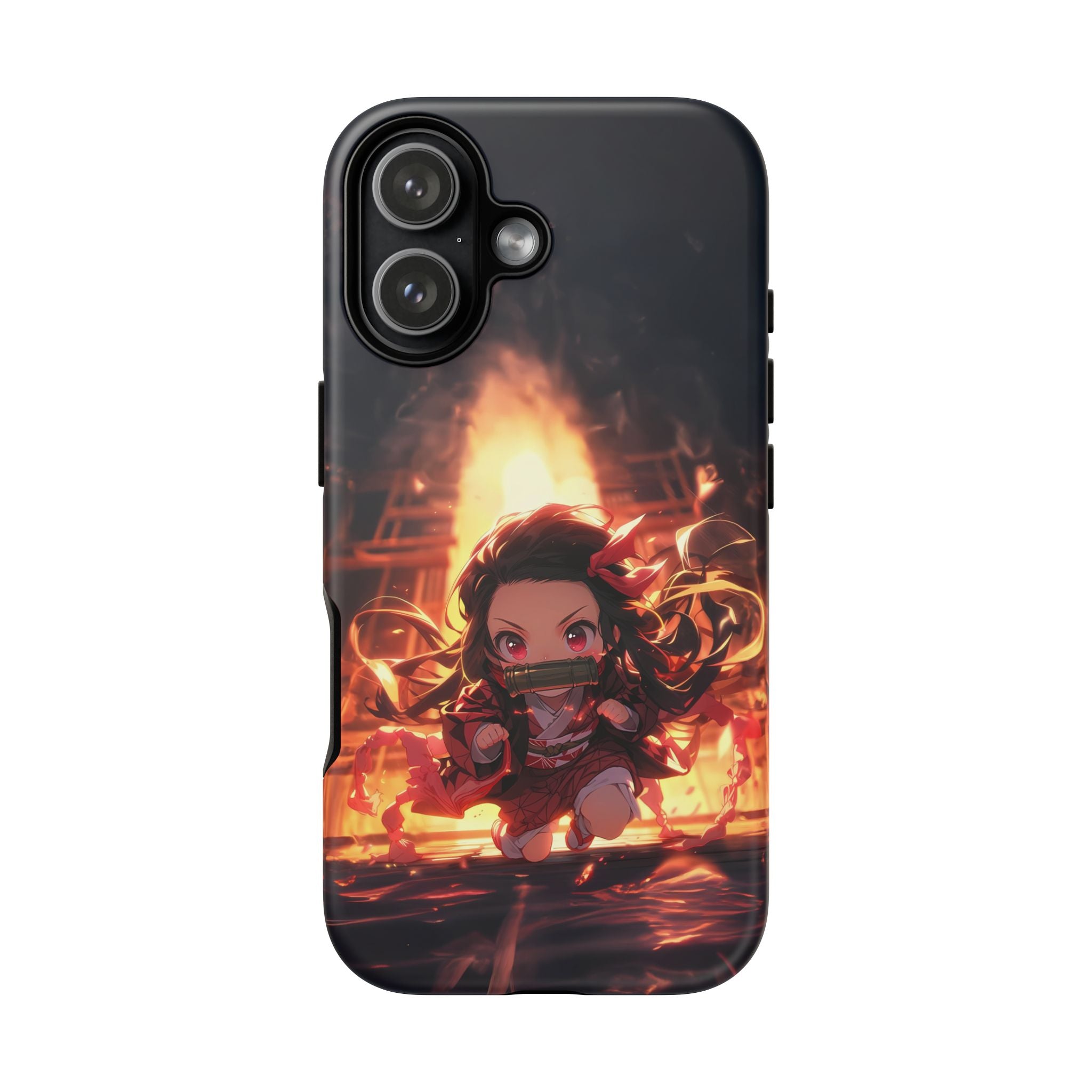 Chibi Nezuko Kamado Tough Phone Case – Anime Protective Case for iPhone & Samsung, UV Resistant, Durable & Stylish