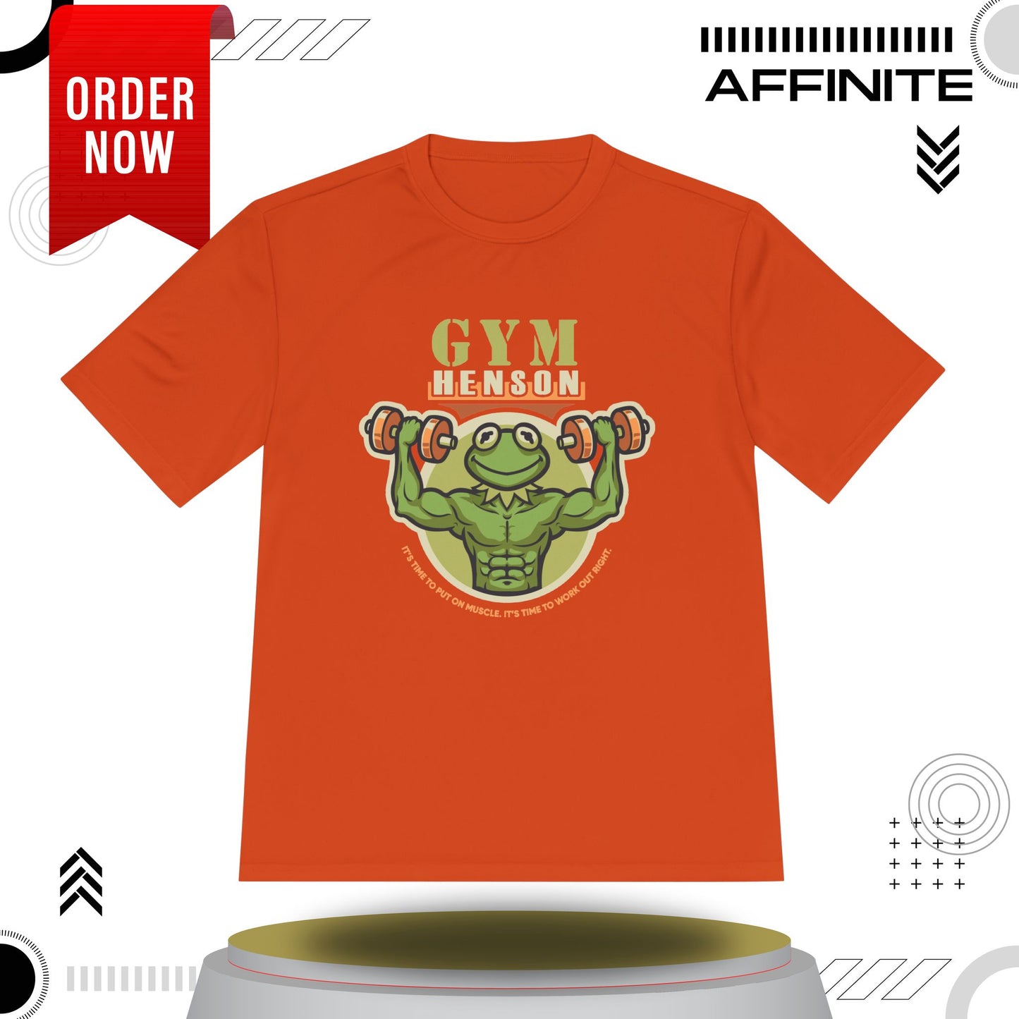 T-Shirt Workout Shirt - Gym Henson Moisture Wicking Tee | Motivational Fitness Apparel Deep Orange