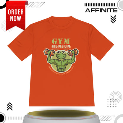 T-Shirt Workout Shirt - Gym Henson Moisture Wicking Tee | Motivational Fitness Apparel Deep Orange