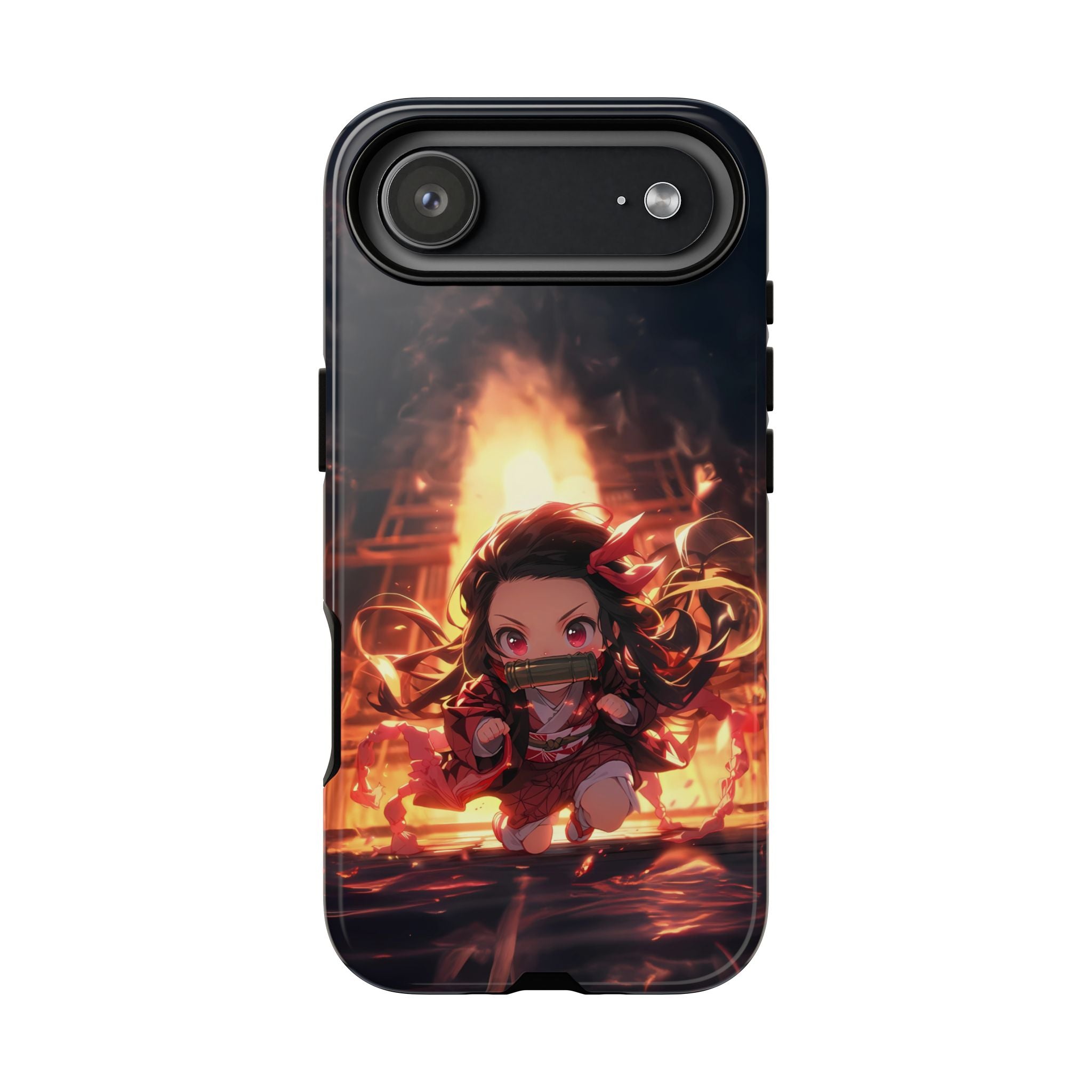 Chibi Nezuko Kamado Tough Phone Case – Anime Protective Case for iPhone & Samsung, UV Resistant, Durable & Stylish
