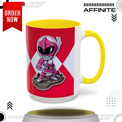 Mug Mighty Morphin Power Rangers Pink Ranger Ceramic Mug - 11oz & 15oz Coffee Mug - Accent Mug for Pop Culture Fans 15oz Yellow