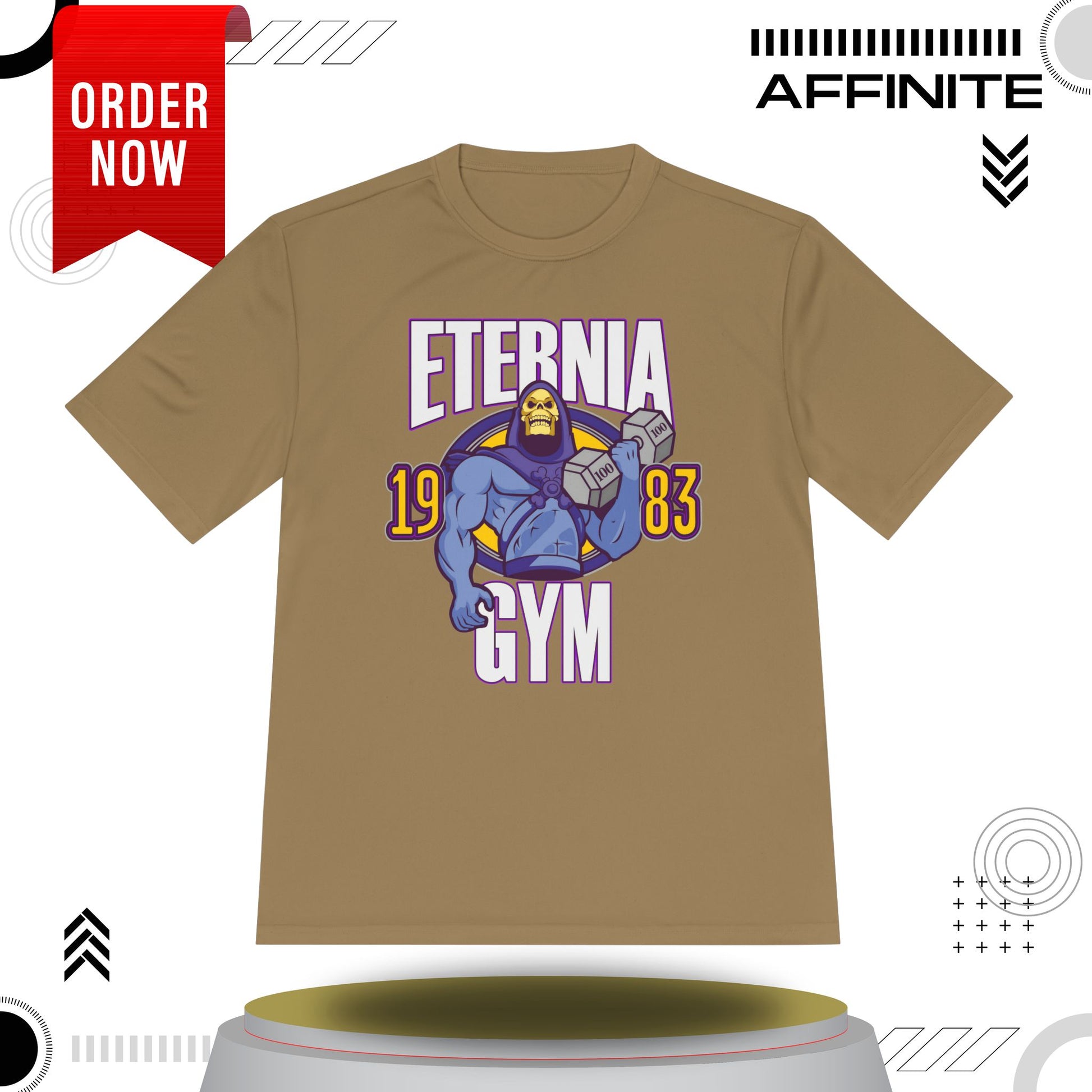 T-Shirt Eternia Gym Unisex Moisture Wicking Tee - Vintage Muscle Workout Shirt Coyote Brown
