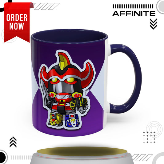 Mug Mighty Morphin Power Rangers Megazord Ceramic Mug - 11oz & 15oz Coffee Mug - Accent Mug for Pop Culture Fans 11oz Navy