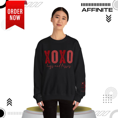Sweatshirt XOXO Hugs and Kisses Crewneck Sweatshirt - Cozy Valentine's Day Gift