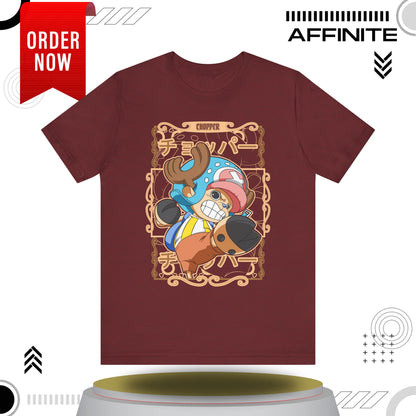 T-Shirt Anime-Inspired Unisex Short Sleeve Tee - 100% Cotton Chopper T-Shirt by Bella+Canvas Heather Cardinal