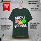 T-Shirt Angry Sponge T-Shirt - Funny Graphic Tee for Gamers (Unisex Cotton) Forest
