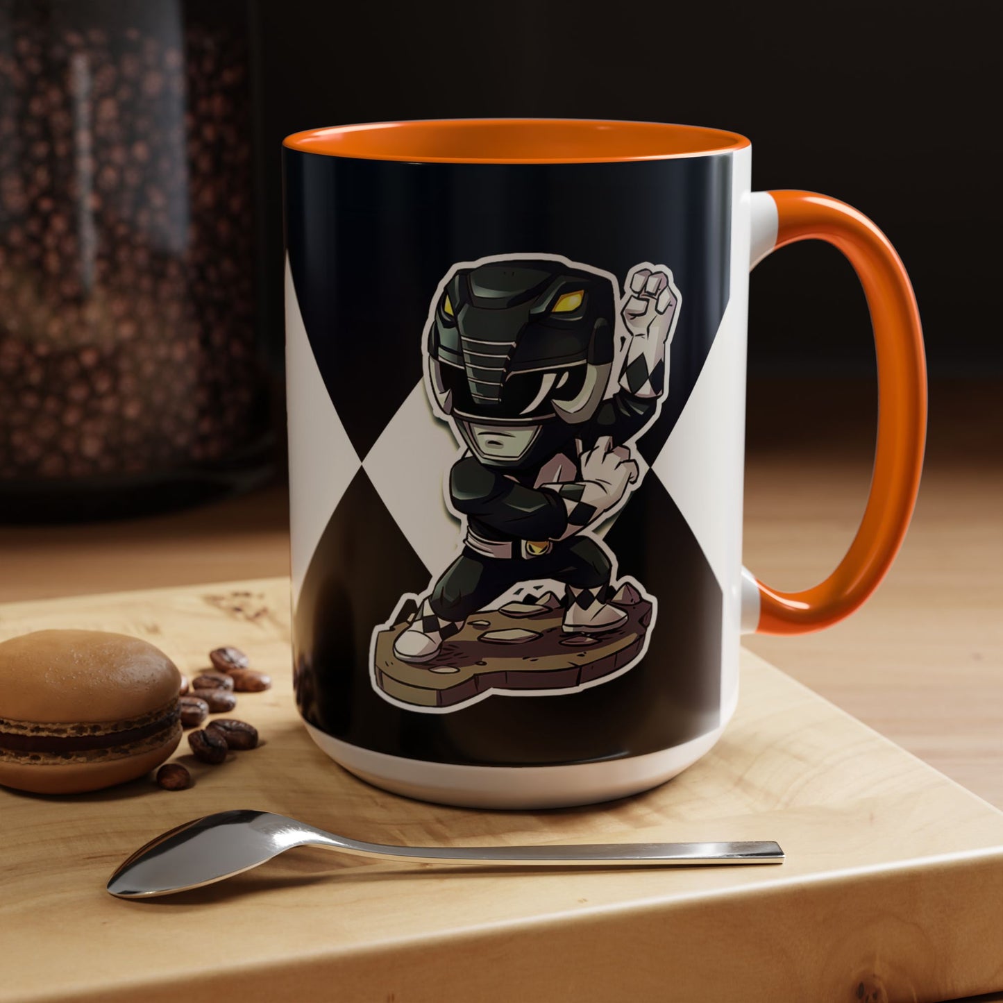 Mug Mighty Morphin Power Rangers Black Ranger Ceramic Mug - 11oz & 15oz Coffee Mug - Accent Mug for Pop Culture Fans