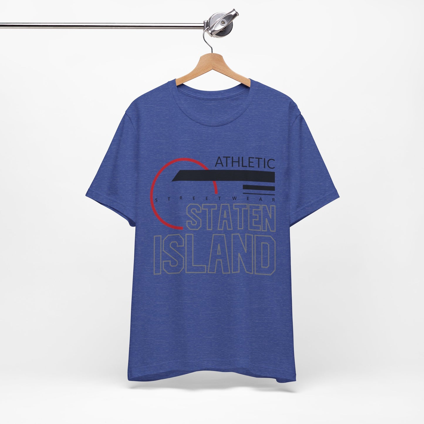 T-Shirt Unisex T Shirt - Athletic Staten Island Tee | Casual Comfort Fit | Affinite Heather True Royal