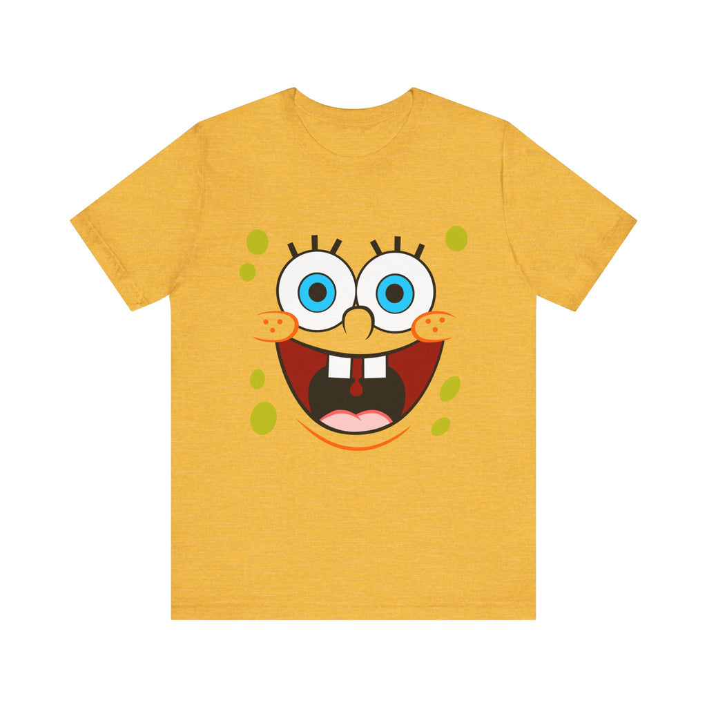 T-Shirt Cartoon Clothing - Spongebob Graphic Tee (Patrick & Mr. Krab) Heather Yellow Gold