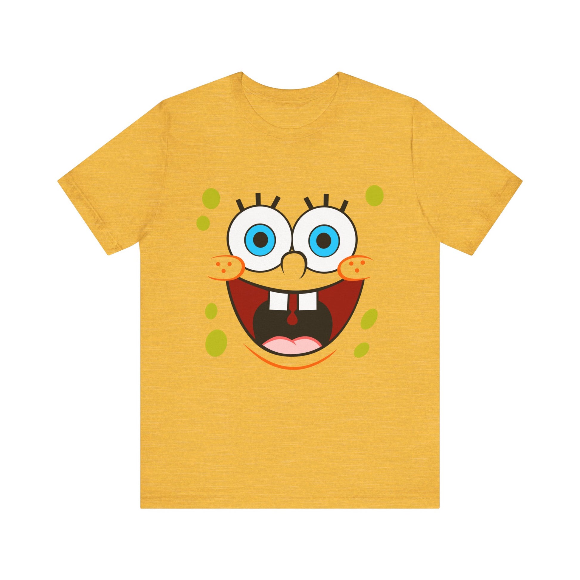 T-Shirt Cartoon Clothing - Spongebob Graphic Tee (Patrick & Mr. Krab) Heather Yellow Gold