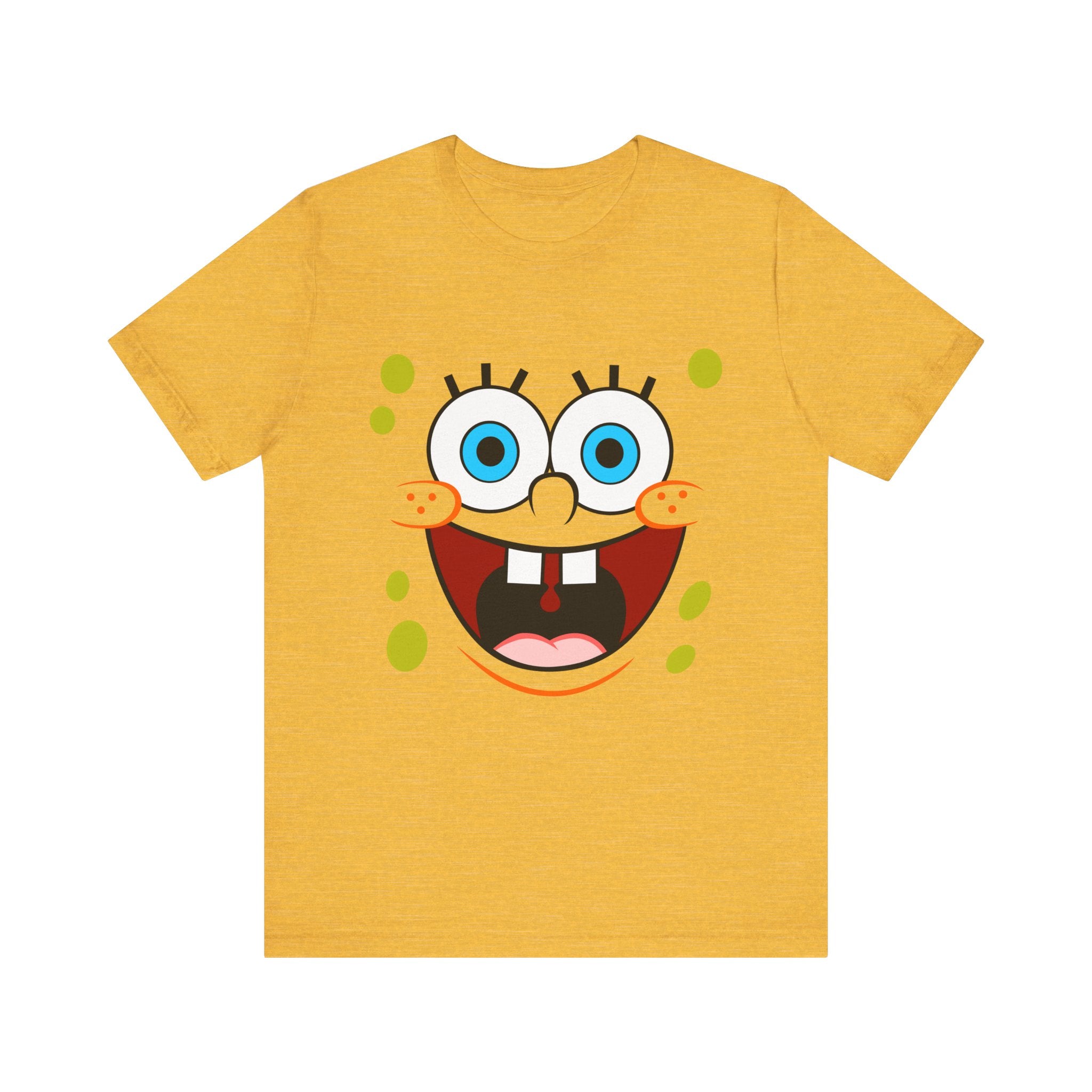 T-Shirt Cartoon Clothing - Spongebob Graphic Tee (Patrick & Mr. Krab) Heather Yellow Gold