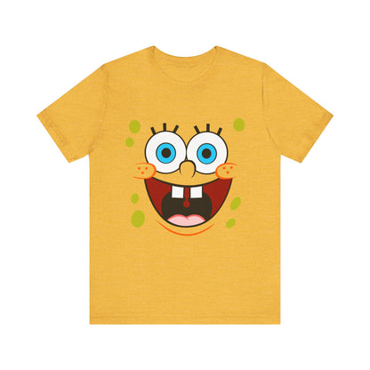 T-Shirt Cartoon Clothing - Spongebob Graphic Tee (Patrick & Mr. Krab) Heather Yellow Gold