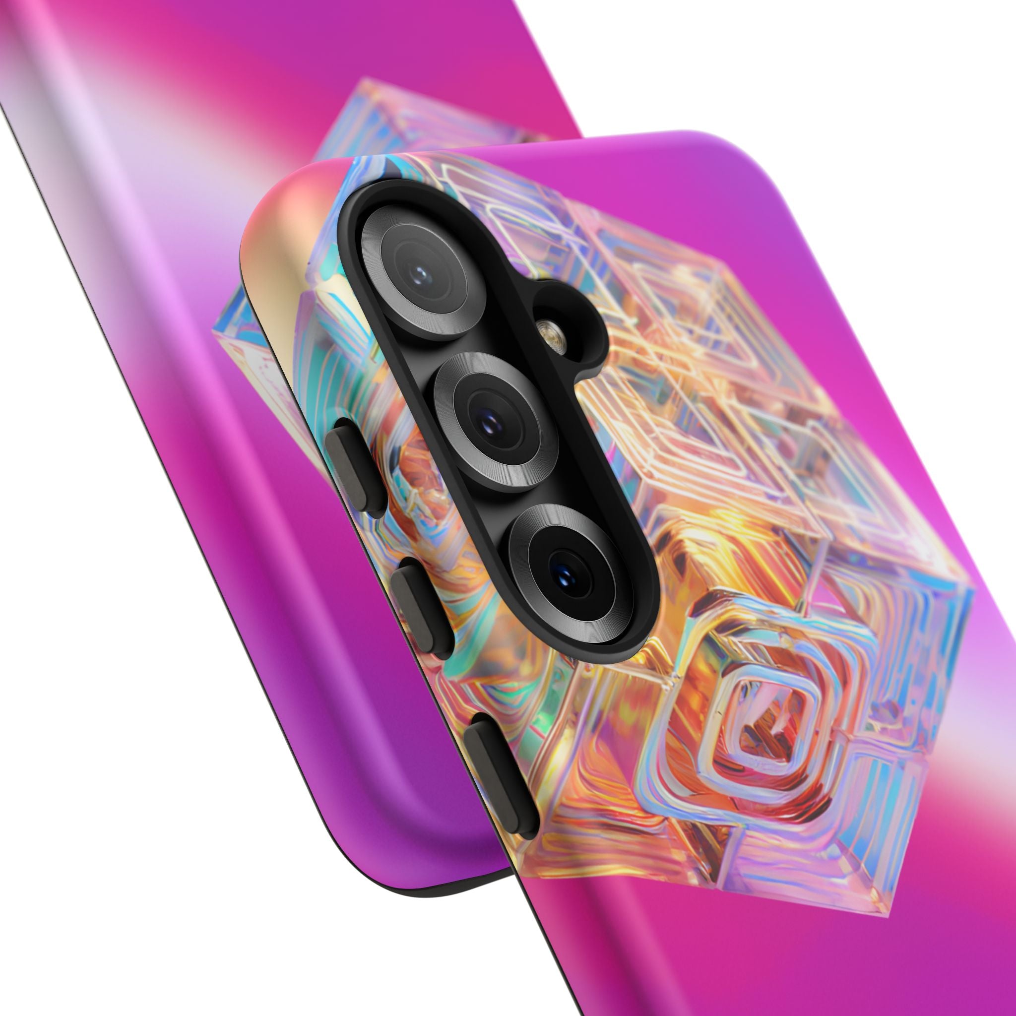 Vibrant 3D Cube Phone Case - Colorful Gradient Art for iPhone, Samsung & Pixel