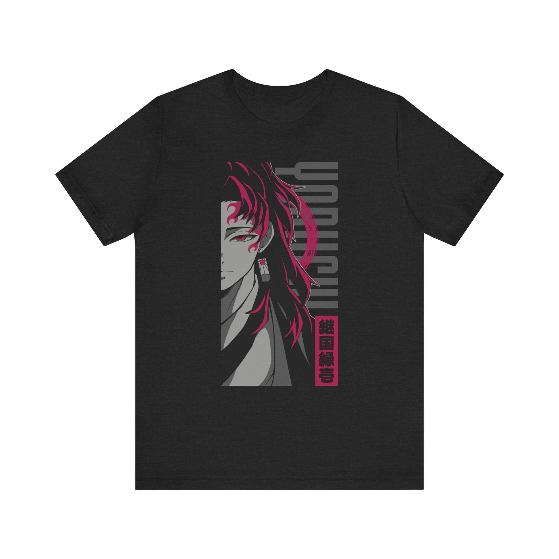 T-Shirt Yoriichi Anime T-Shirt - Demon Slayer Inspired Graphic Tee (Unisex Cotton) Solid Black Blend
