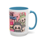Lazy Yoga Labubu Cartoon Accent Coffee Mug - Fun and Playful Design for Coffee Lovers