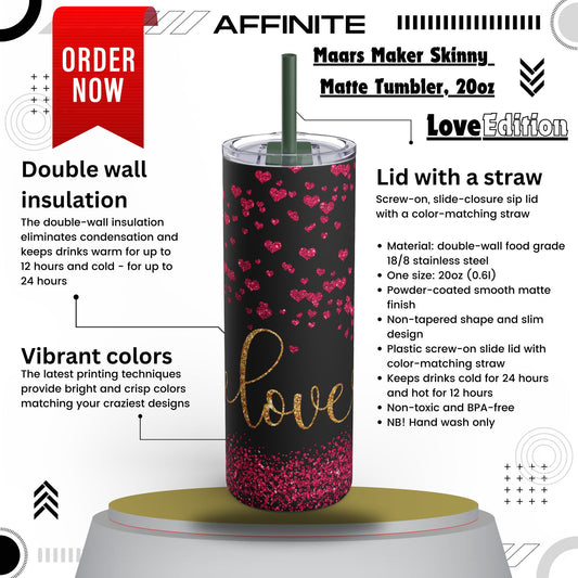 Tumblers Love Tumbler Cup – 20oz Matte Design for Hot & Cold Drinks Pine Needle 20oz Matte