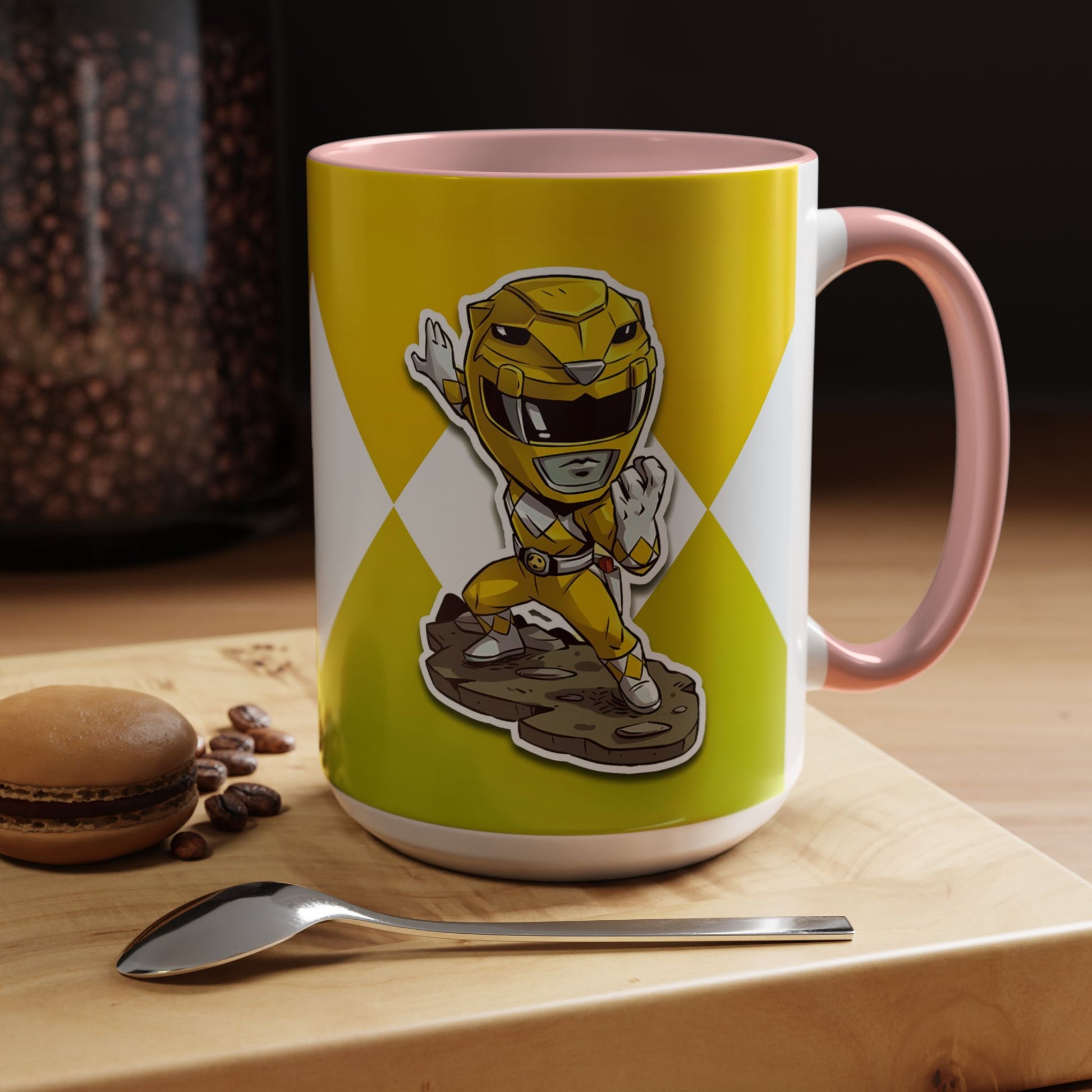 Mug Mighty Morphin Power Rangers Yellow Ranger Ceramic Mug - 11oz & 15oz Coffee Mug - Accent Mug for Pop Culture Fans