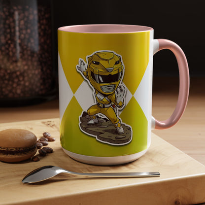 Mug Mighty Morphin Power Rangers Yellow Ranger Ceramic Mug - 11oz & 15oz Coffee Mug - Accent Mug for Pop Culture Fans